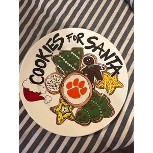 Magnolia Lane Clemson Tigers Cookies For Santa Plate Ceramic Holiday Christmas